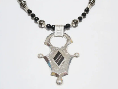 Indulge in Timeless Elegance: Handmade Tuareg Fine Silver Necklace - Artisan Craftsmanship Meets African Moroccan Berber Charm in Exquisite BOHO Jewelry