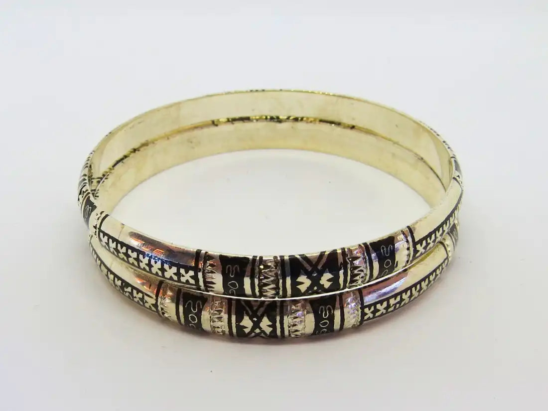 Tuareg & Moroccan Berber Protective Bangles - BOHO Jewelry Infused with Sterling Silver, Lacquer, and Tribal Handmade Ethnic Charms